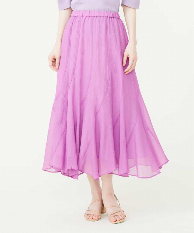 コットンシルク楊柳エスカルゴスカート